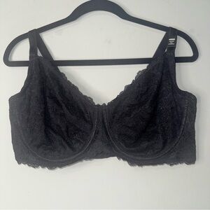 Torrid Black Underwire Unlined Full Coverage Lace Bra - Size 40DDD